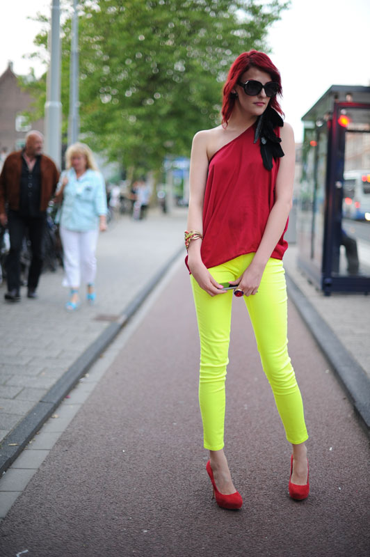 A Model in the Amsterdam Bike Lane