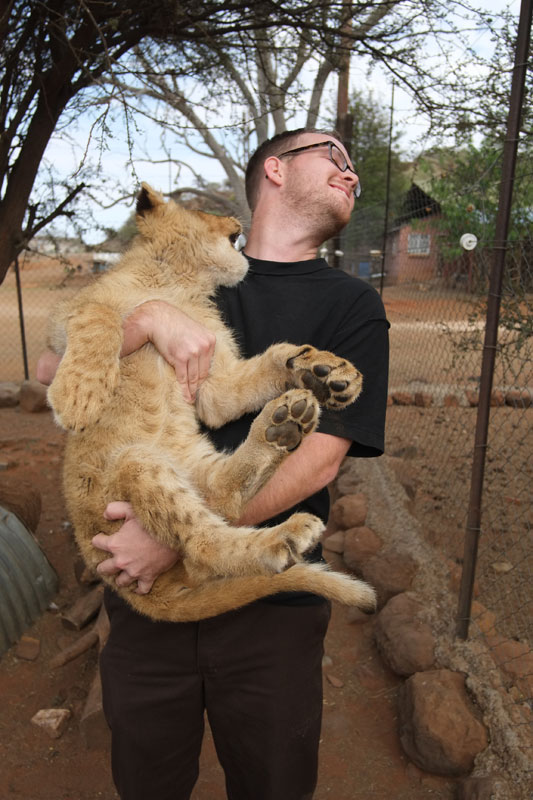 Holding Baby Lions in South Africa