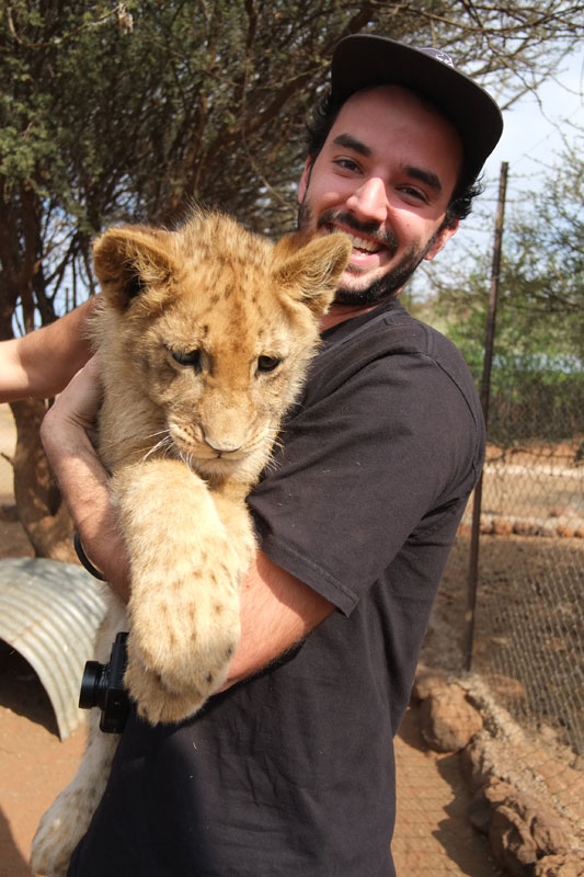 Holding Baby Lions in South Africa