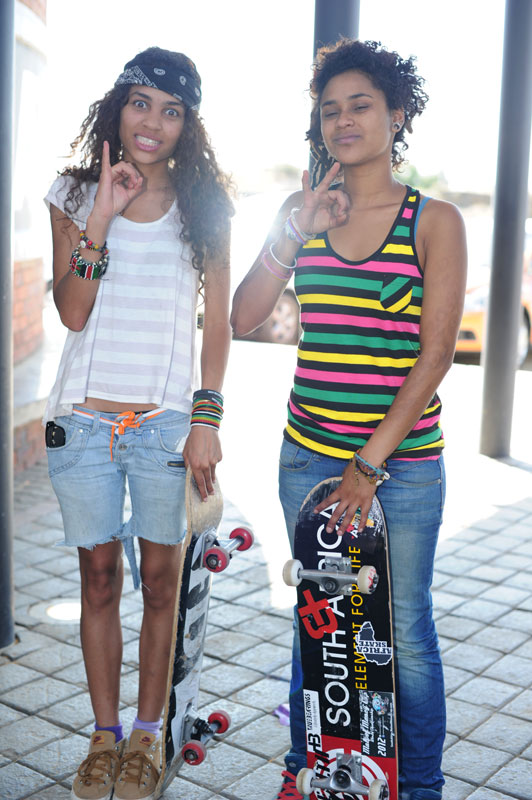 Girls Skateboarding in South Africa